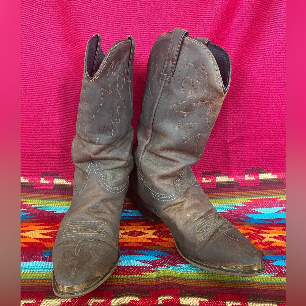 Durango Brown Leather Western Heeled Boots